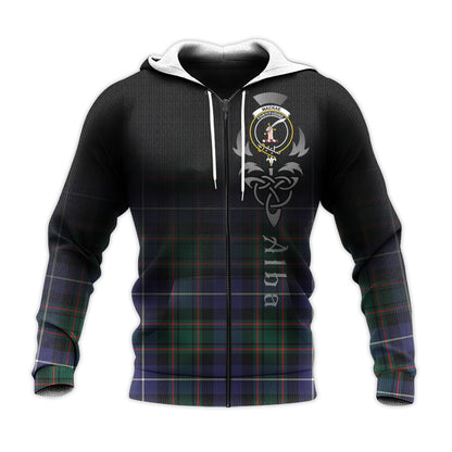 Printivon Macrae Hunting Modern Tartan Crest Alba Celtic Hoodie