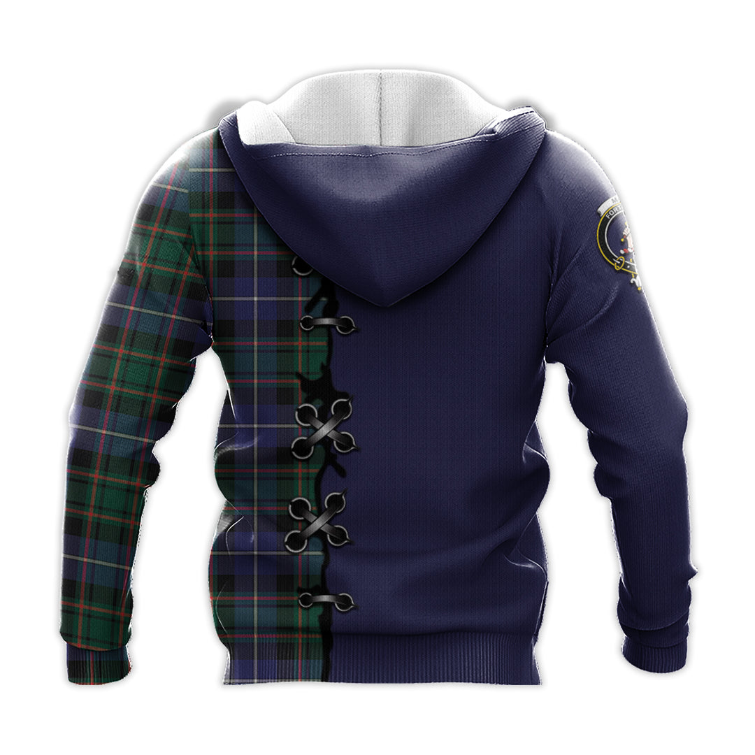 Printivon Macrae Hunting Modern Tartan Hoodie Lion Rampant And Celtic Thistle Style