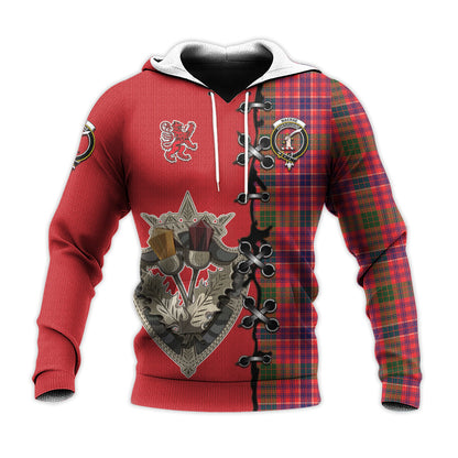 Printivon Macrae Modern Tartan Hoodie Lion Rampant And Celtic Thistle Style