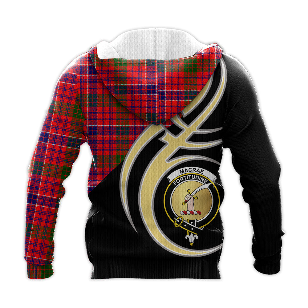 Printivon Macrae Modern Clan Believe In Me Crest Tartan Knitted Hoodie Custom Your Text