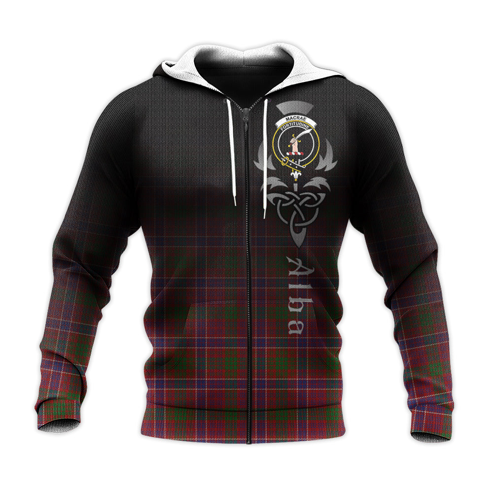 Printivon Macrae Red Tartan Crest Alba Celtic Hoodie