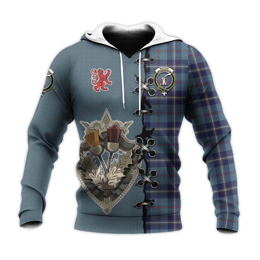 Printivon Macraes Of America Tartan Hoodie Lion Rampant And Celtic Thistle Style