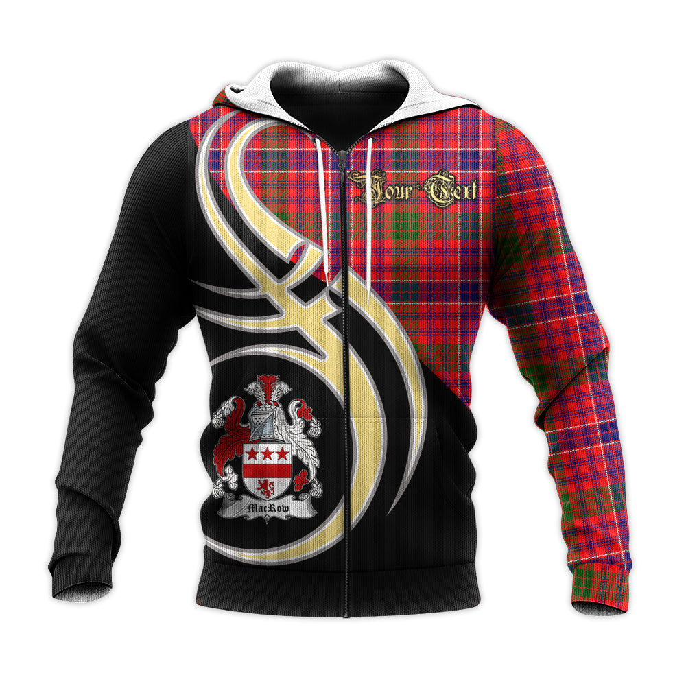 Printivon Macrow Clan Believe In Me Crest Tartan Knitted Hoodie Custom Your Text