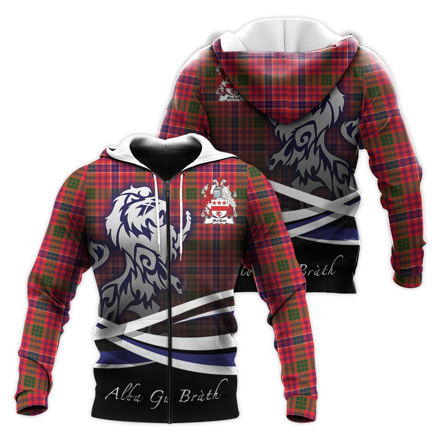 Printivon Macrow Tartan Scottish Lion Hoodie
