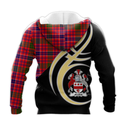 Printivon Macrow Clan Believe In Me Crest Tartan Knitted Hoodie Custom Your Text