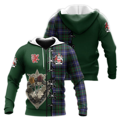 Printivon Macrow Hunting Tartan Hoodie Lion Rampant And Celtic Thistle Style
