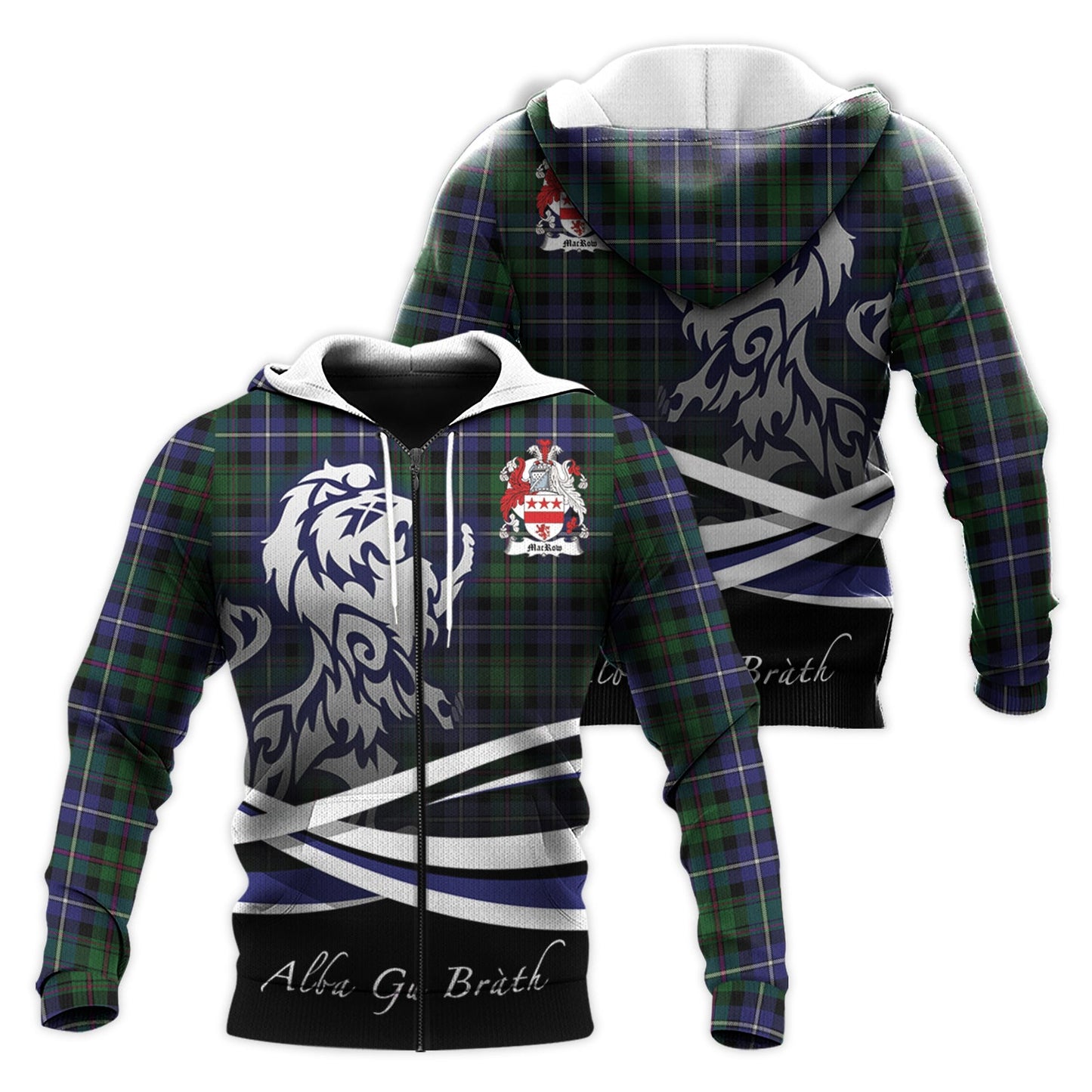 Printivon Macrow Hunting Tartan Scottish Lion Hoodie