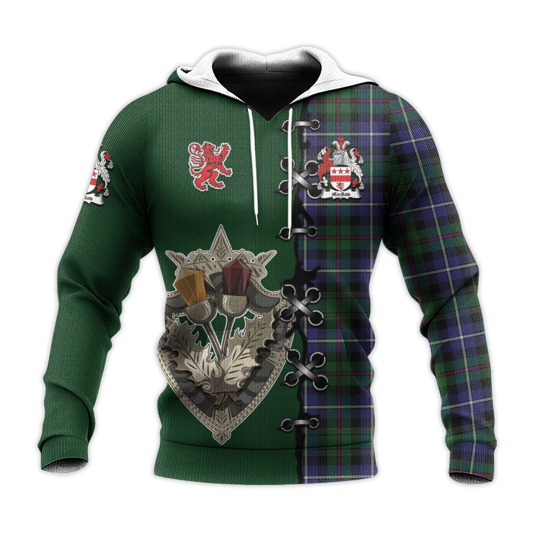 Printivon Macrow Hunting Tartan Hoodie Lion Rampant And Celtic Thistle Style