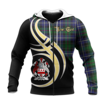 Printivon Macrow Hunting Clan Believe In Me Crest Tartan Knitted Hoodie Custom Your Text