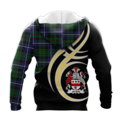 Printivon Macrow Hunting Clan Believe In Me Crest Tartan Knitted Hoodie Custom Your Text