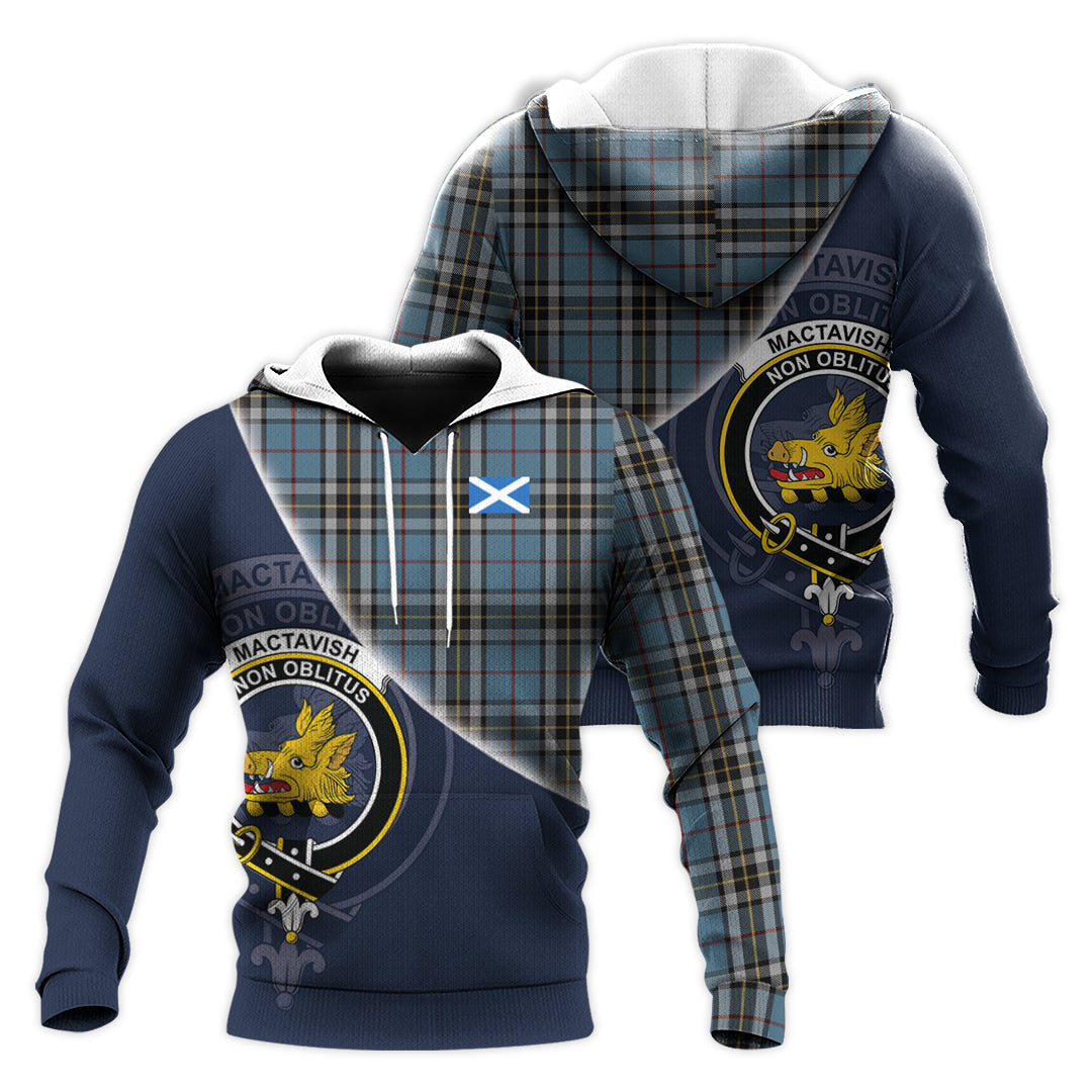 Printivon Mactavish Dress Tartan Scottish Crest Hoodie