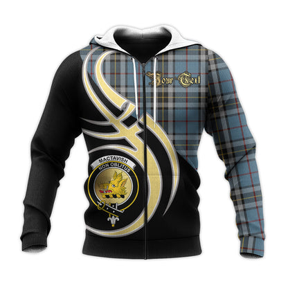 Printivon Mactavish Dress Clan Believe In Me Crest Tartan Knitted Hoodie Custom Your Text