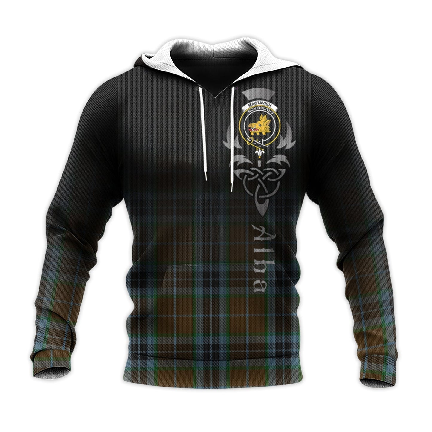 Printivon Mactavish Hunting Tartan Crest Alba Celtic Hoodie