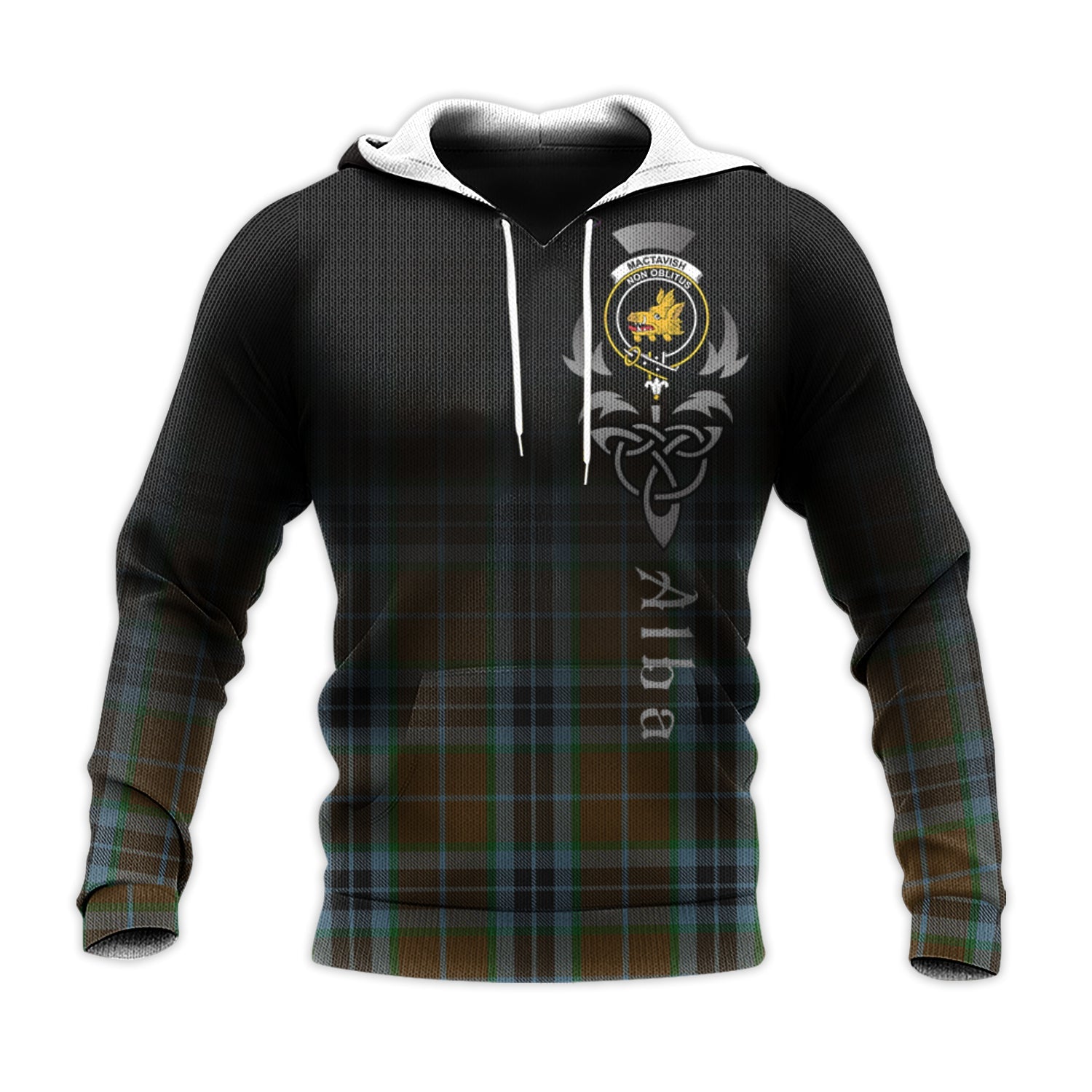 Printivon Mactavish Hunting Tartan Crest Alba Celtic Hoodie