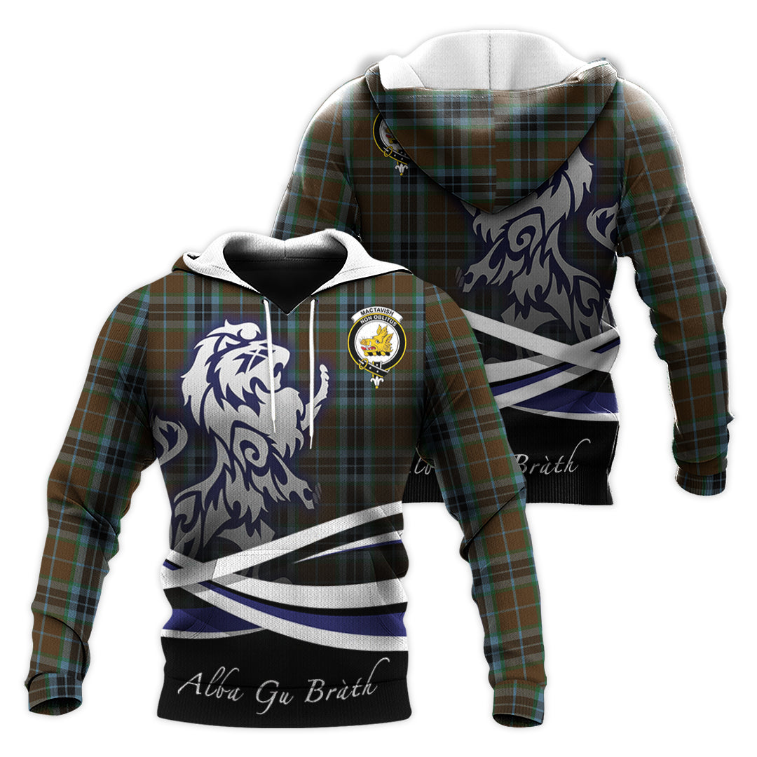 Printivon Mactavish Hunting Tartan Scottish Lion Hoodie