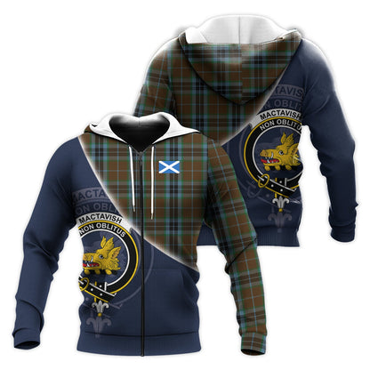 Printivon Mactavish Hunting Tartan Scottish Crest Hoodie