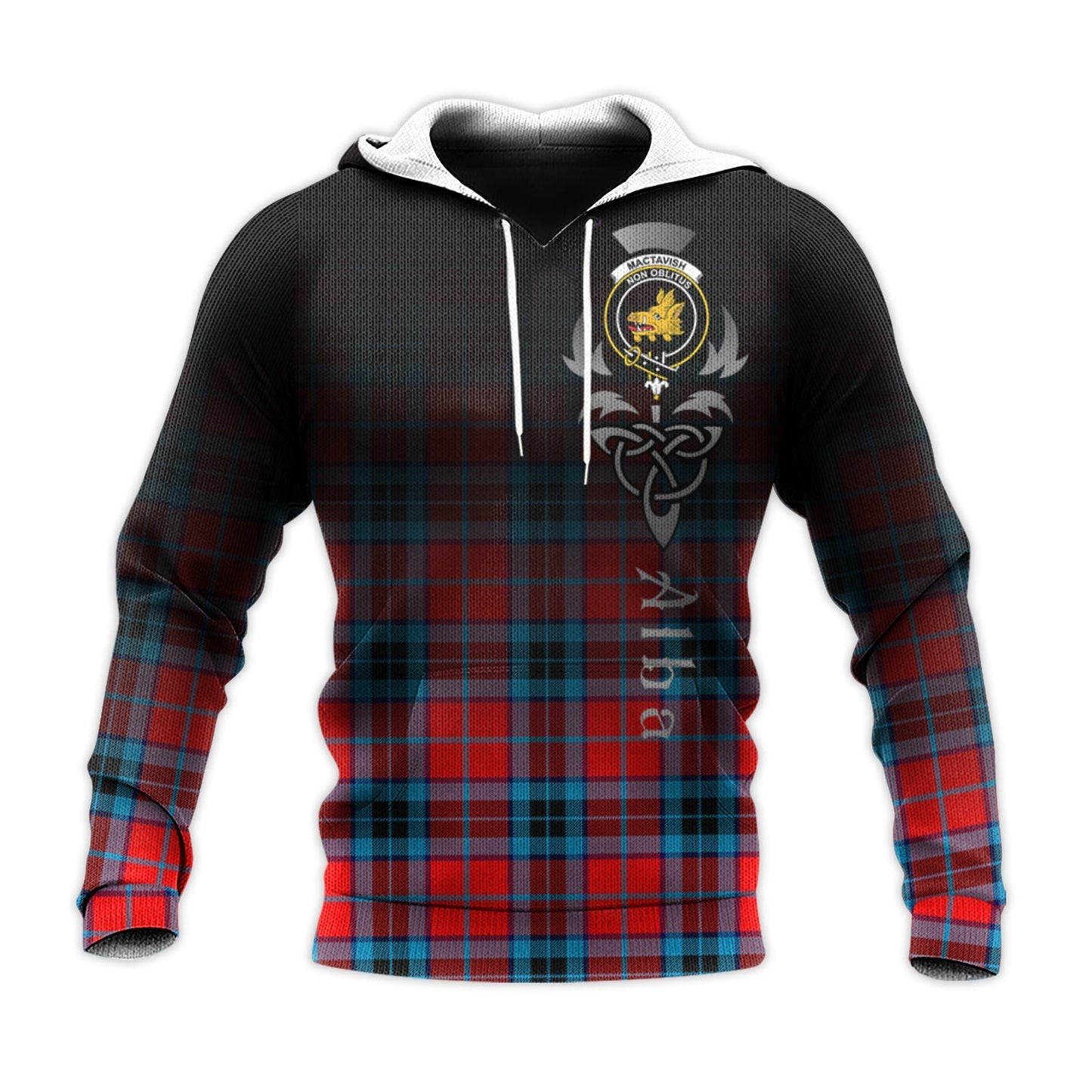 Printivon Mactavish Modern Tartan Crest Alba Celtic Hoodie
