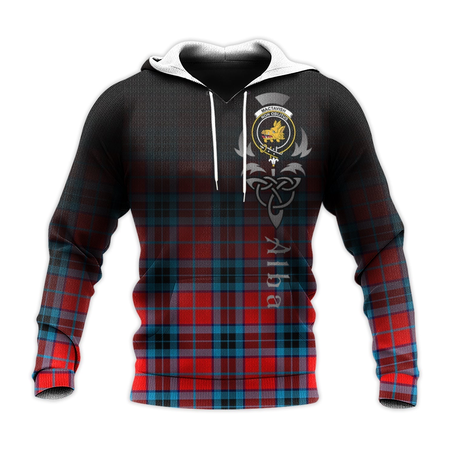 Printivon Mactavish Modern Tartan Crest Alba Celtic Hoodie