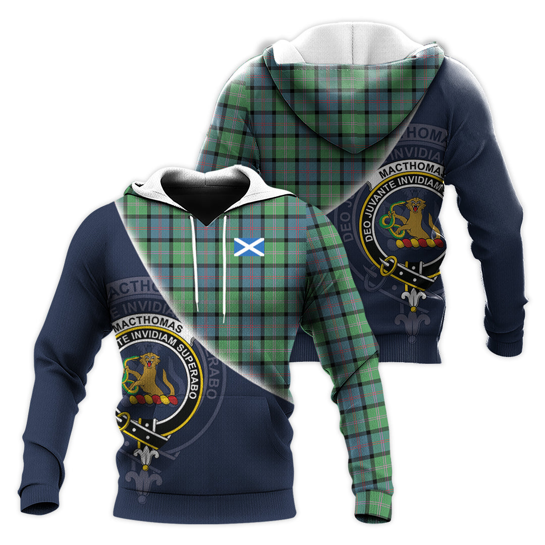 Printivon Macthomas Ancient Tartan Scottish Crest Hoodie