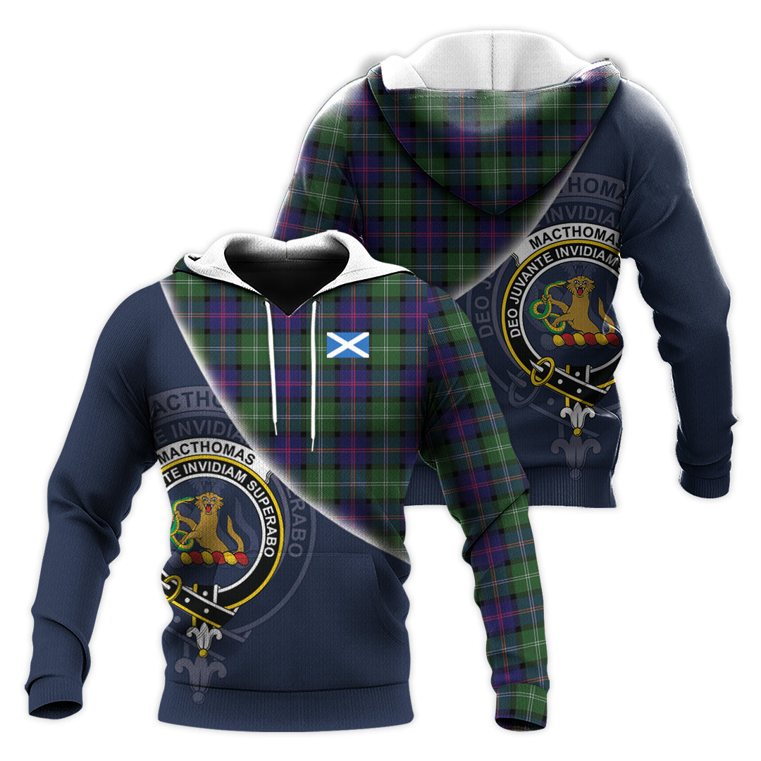 Printivon Macthomas Modern Tartan Scottish Crest Hoodie