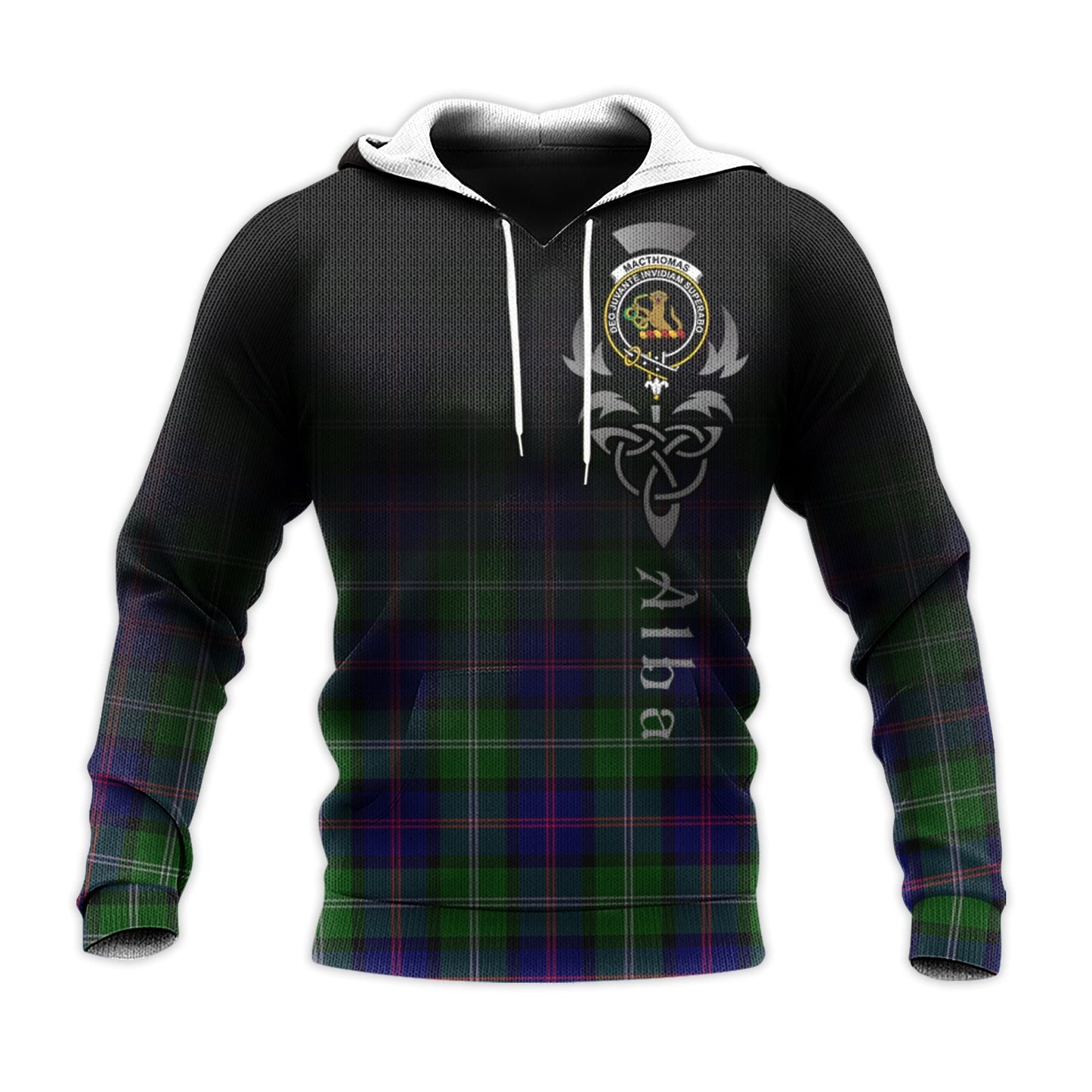 Printivon Macthomas Modern Tartan Crest Alba Celtic Hoodie