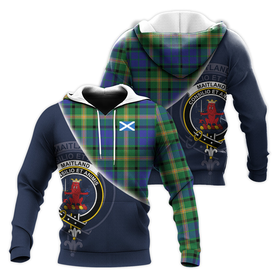 Printivon Maitland Tartan Scottish Crest Hoodie