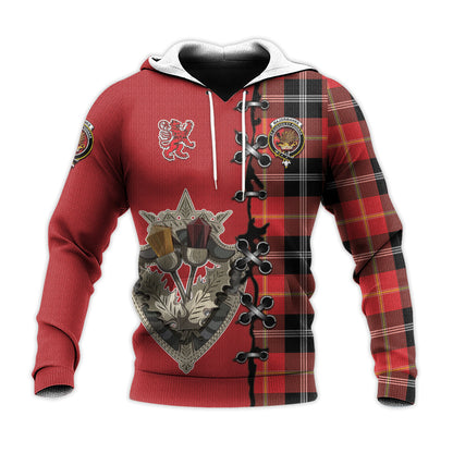 Printivon Majoribanks Tartan Hoodie Lion Rampant And Celtic Thistle Style