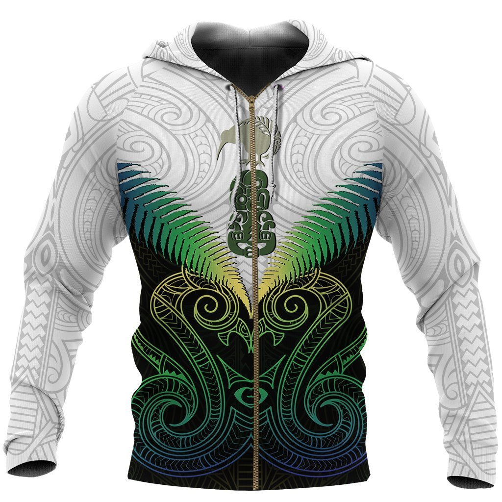 Maori Manaia New Zealand Zip Up Hoodie Rasta