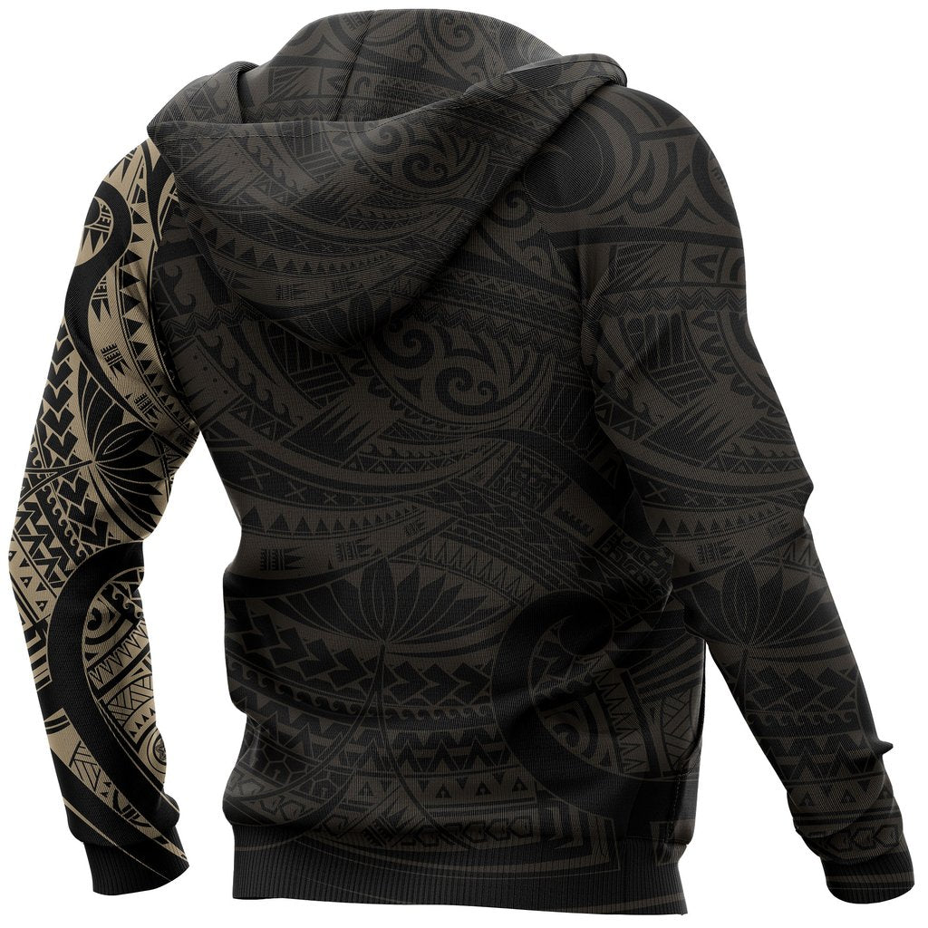 Custom Text Maori Tattoo Style All Over Hoodie Golden Custom Version