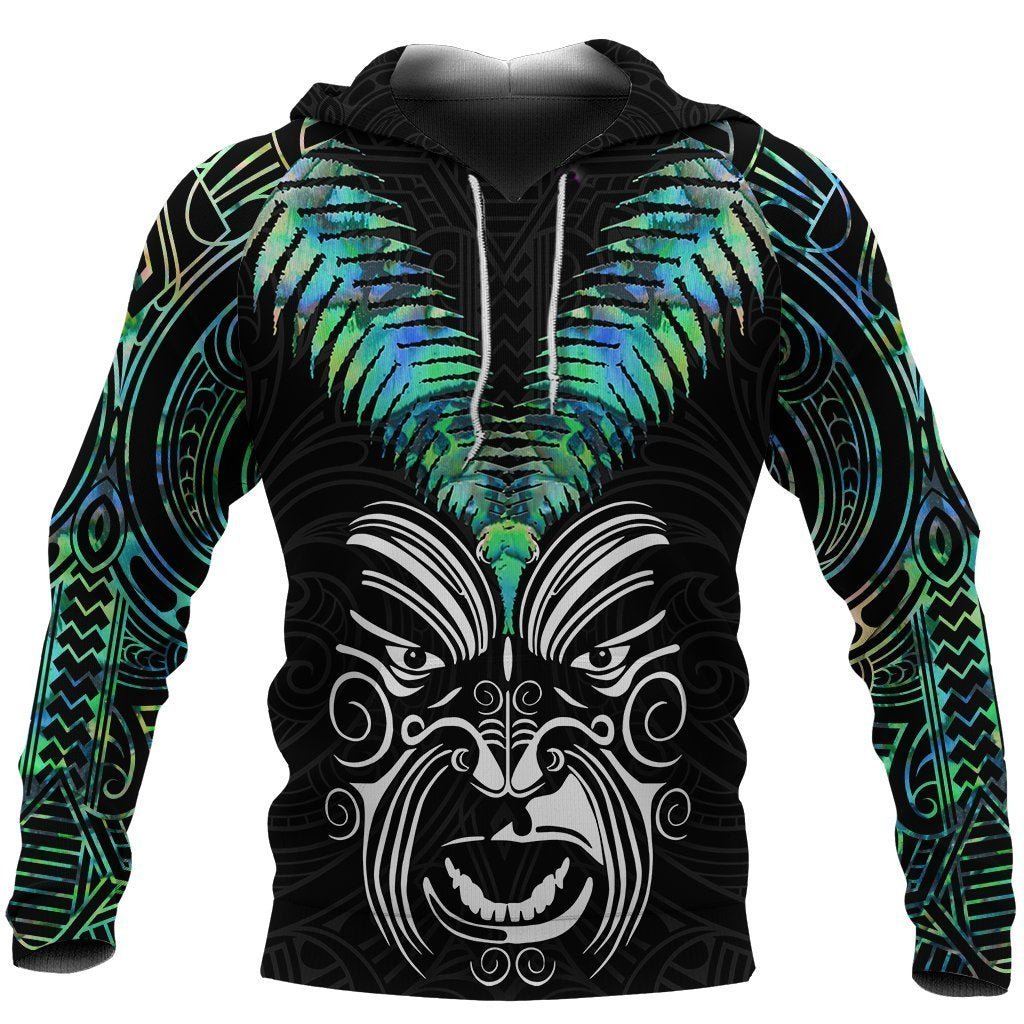 New Zealand Maori Moko Hoodie Paua Shell
