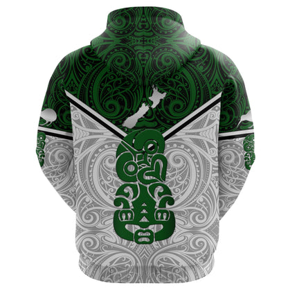 New Zealand Maori Rugby Zip Hoodie Pride Version White