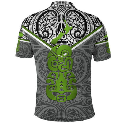 New Zealand Maori Rugby Polo Shirt Pride Version - Gray