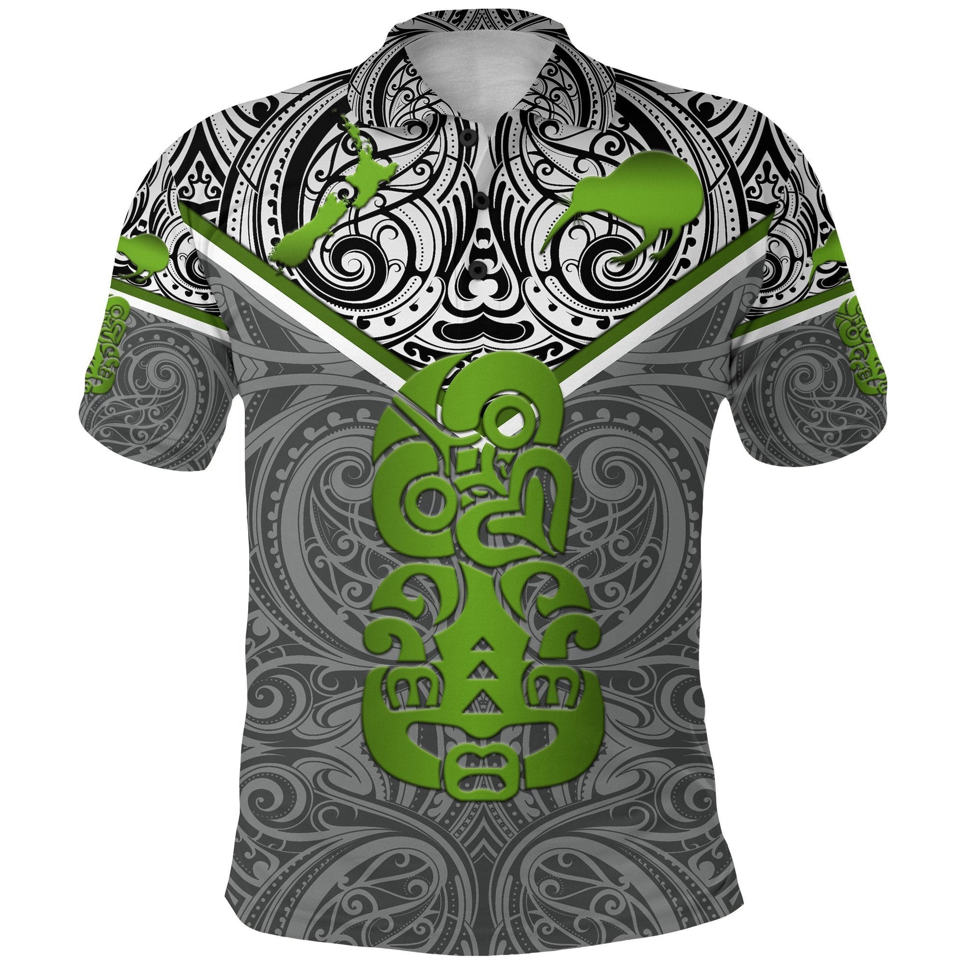 New Zealand Maori Rugby Polo Shirt Pride Version - Gray