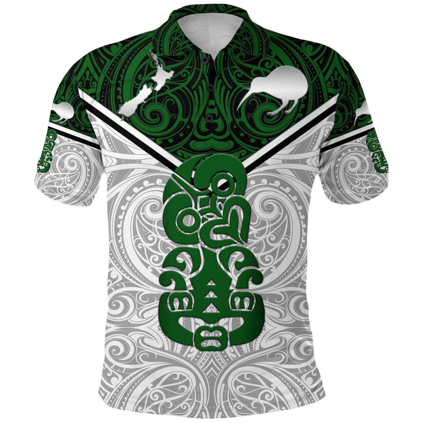 New Zealand Maori Rugby Polo Shirt Pride Version - White