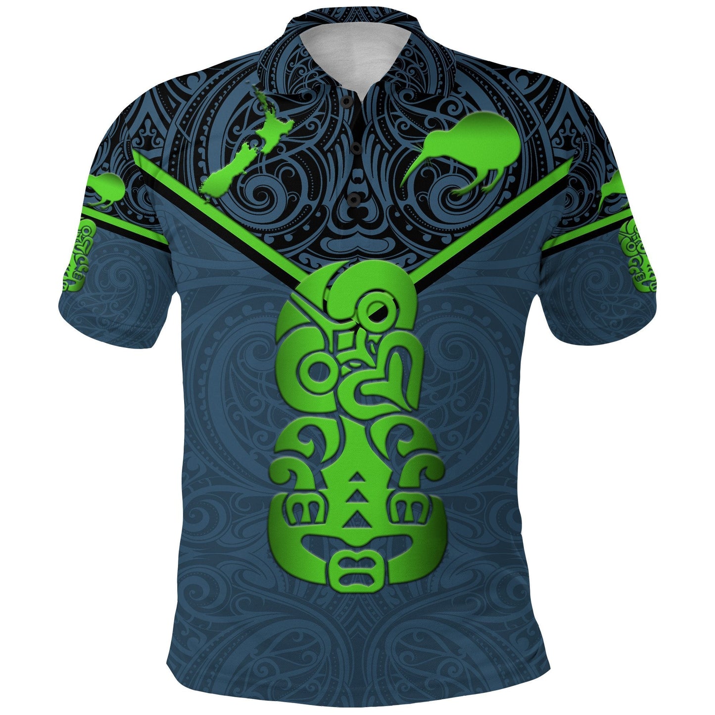 New Zealand Maori Rugby Polo Shirt Pride Version - Navy