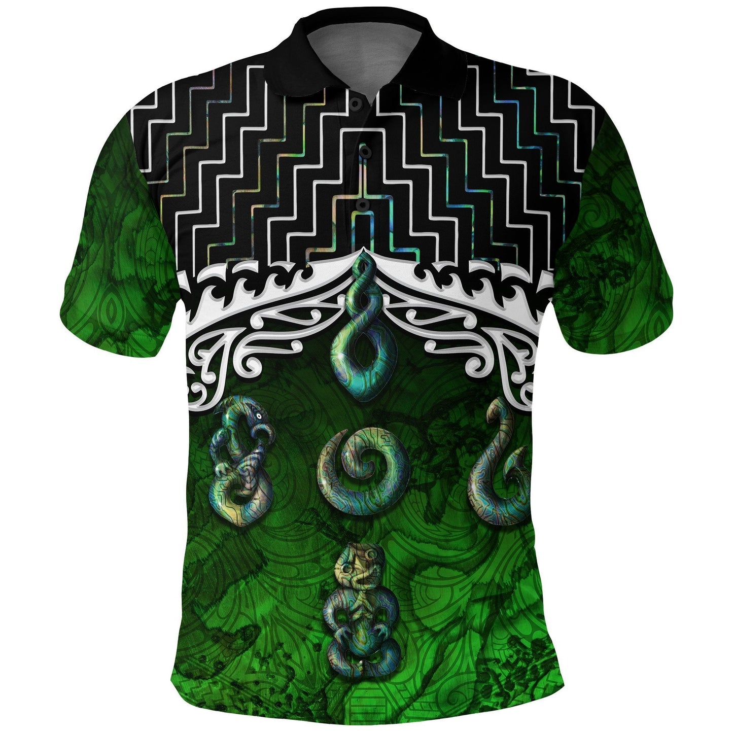 New Zealand Maori Polo Shirt, Poutama Maori Symbols Golf Shirt