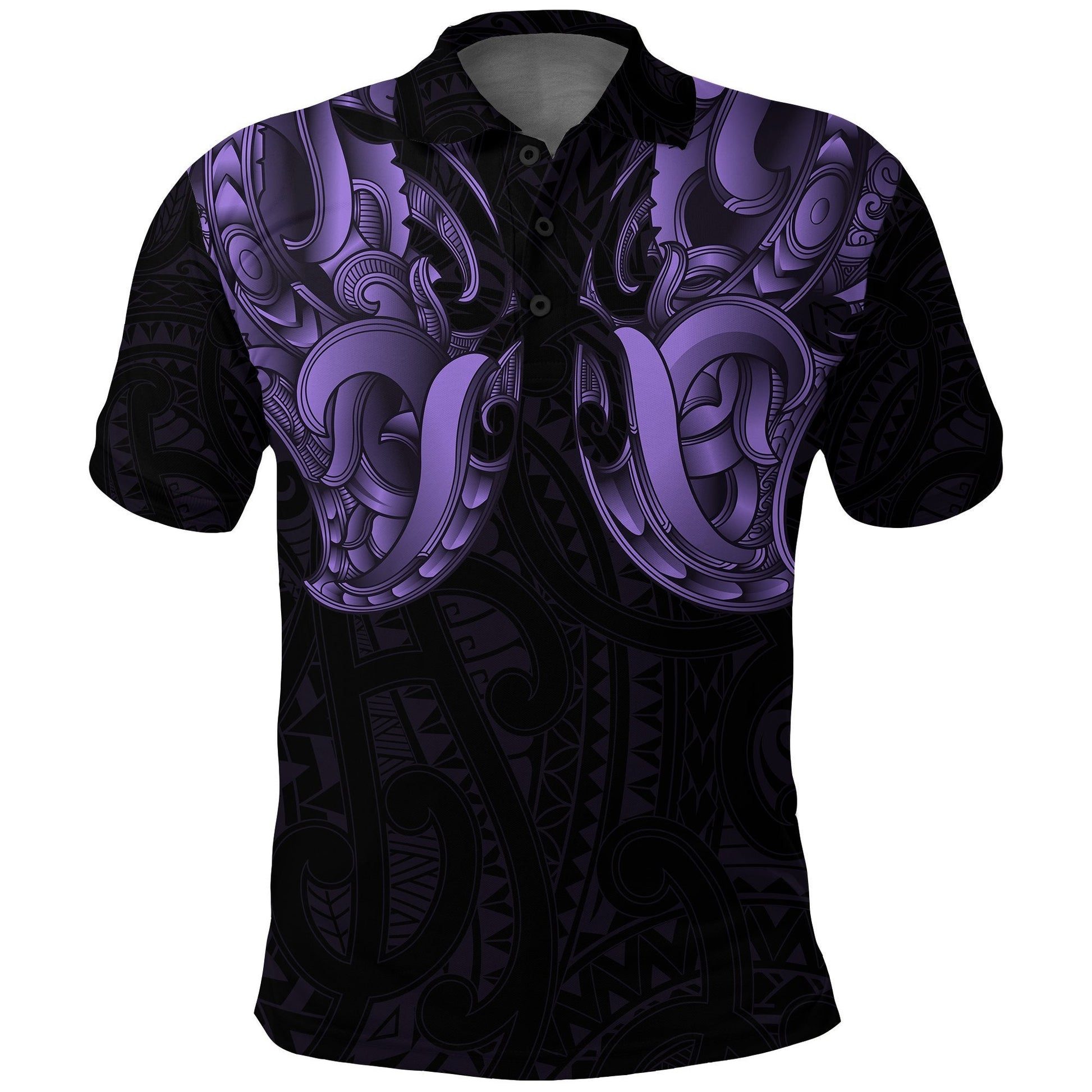 Maori Ta Moko Polo Shirt New Zealand Pastel Purple