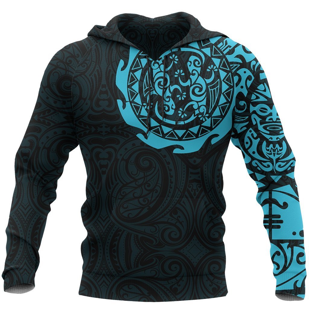 New Zealand Tangaroa Hoodie, Maori Tattoo Pullover Hoodie