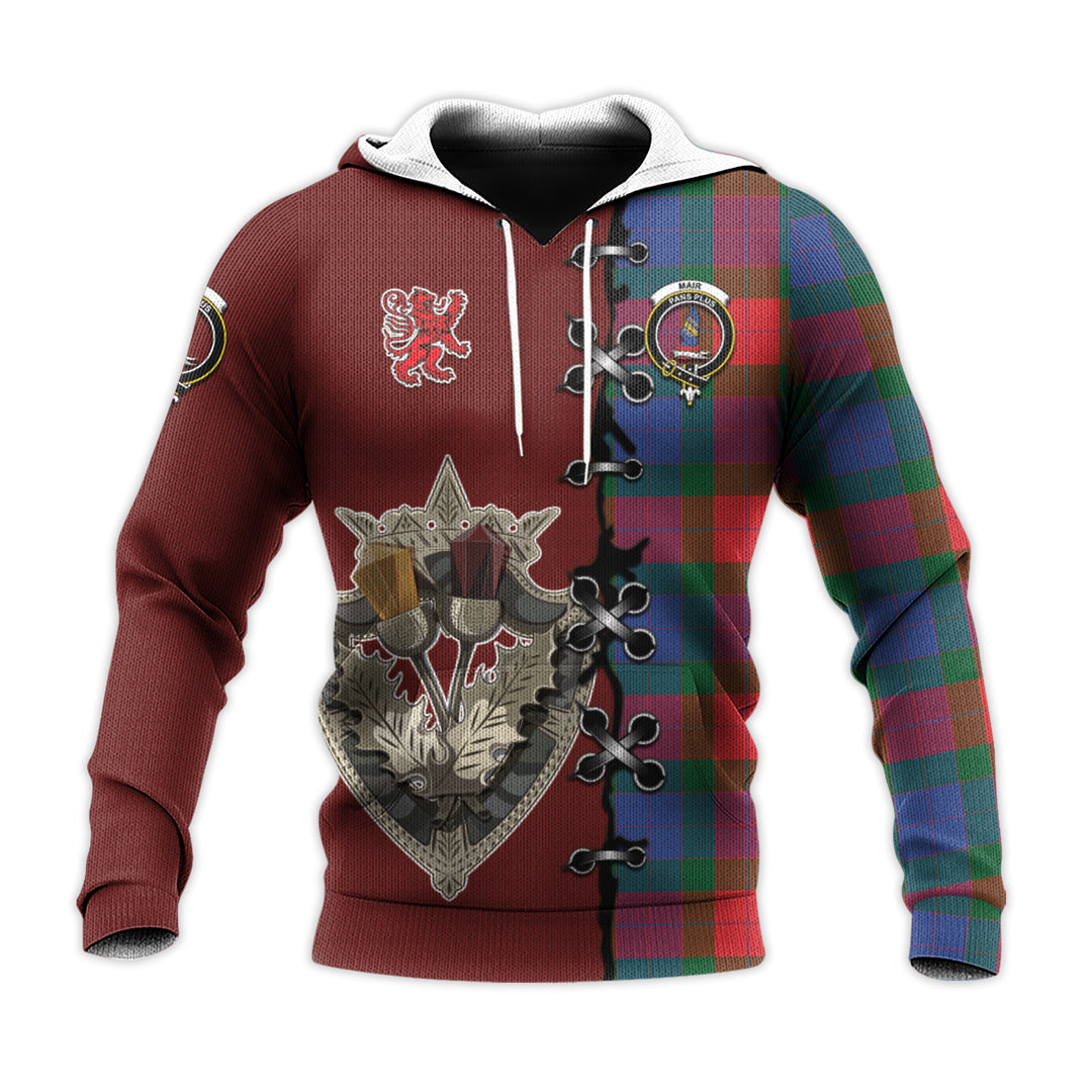 Printivon Mar Tartan Hoodie Lion Rampant And Celtic Thistle Style