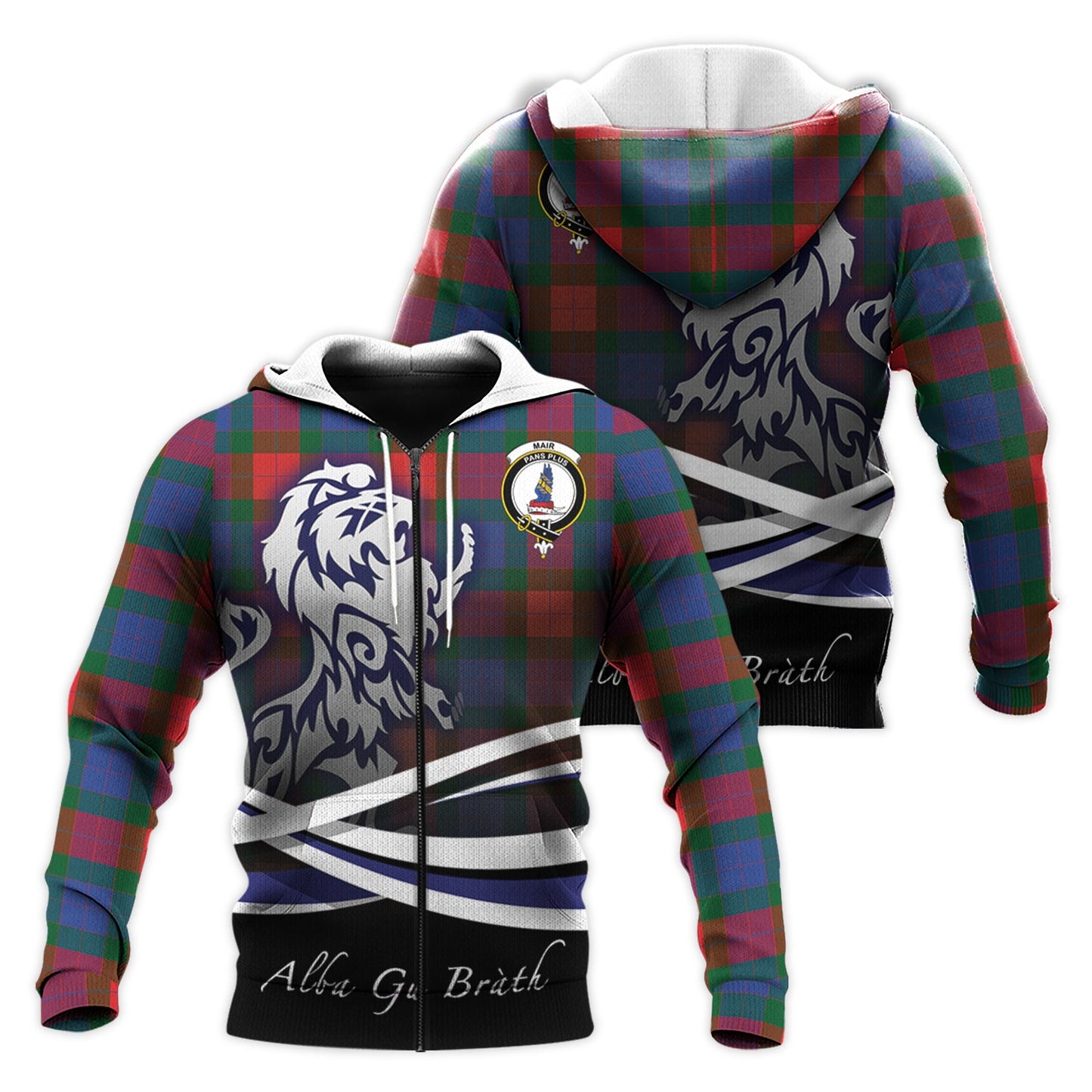 Printivon Mar Tartan Scottish Lion Hoodie