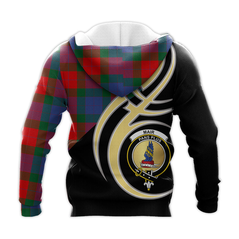 Printivon Mar Clan Believe In Me Crest Tartan Knitted Hoodie Custom Your Text