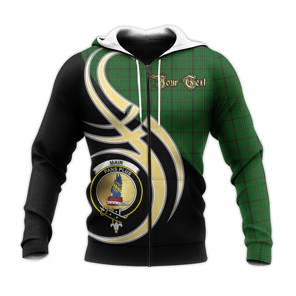 Printivon Mar Tribe Clan Believe In Me Crest Tartan Knitted Hoodie Custom Your Text