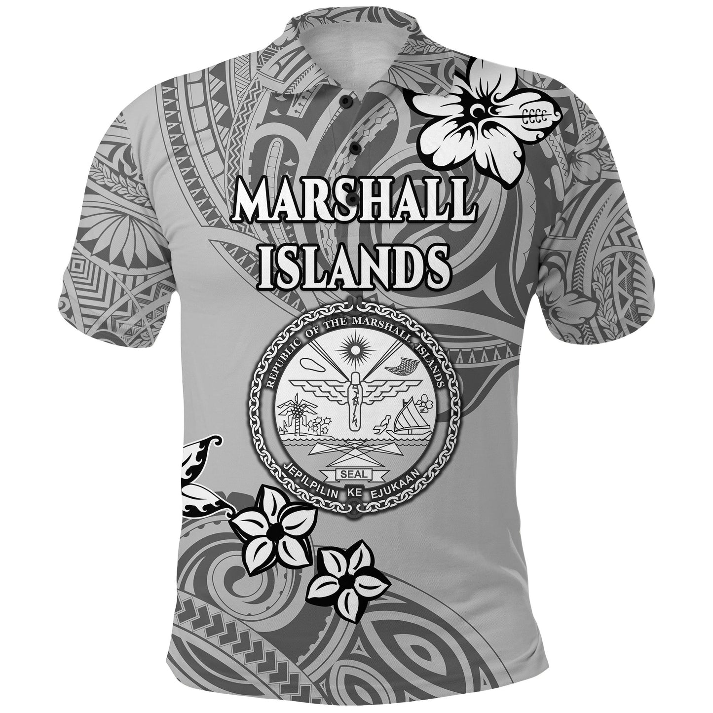 Marshall Islands Polo Shirt Unique Vibes - Grey