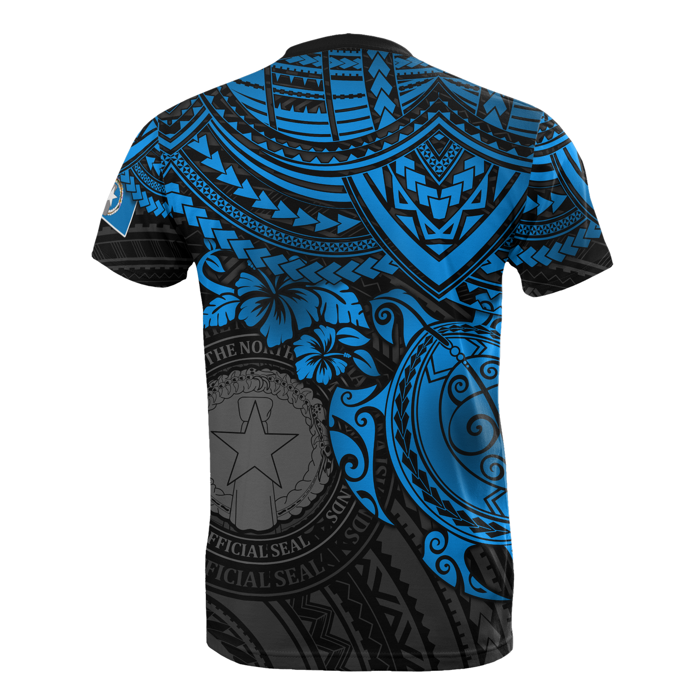Northern Mariana Islands T Shirt Northern Mariana Islands Seal Blue Turtle Hibiscus