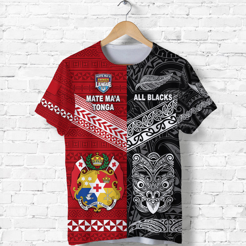 Mate Ma'A Tonga Ngatu And New Zealand Maori All Black Aboriginal T Shirt Rugby Together