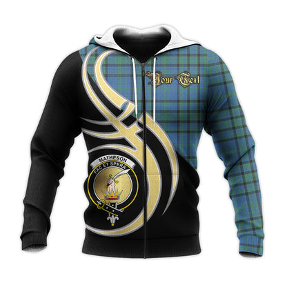 Printivon Matheson Hunting Ancient Clan Believe In Me Crest Tartan Knitted Hoodie Custom Your Text