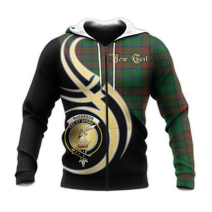 Printivon Matheson Hunting Highland Clan Believe In Me Crest Tartan Knitted Hoodie Custom Your Text