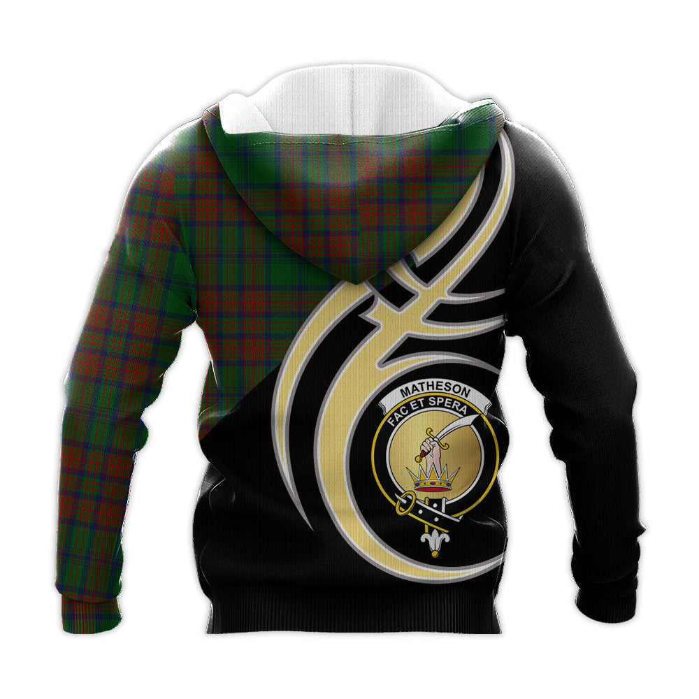 Printivon Matheson Hunting Highland Clan Believe In Me Crest Tartan Knitted Hoodie Custom Your Text