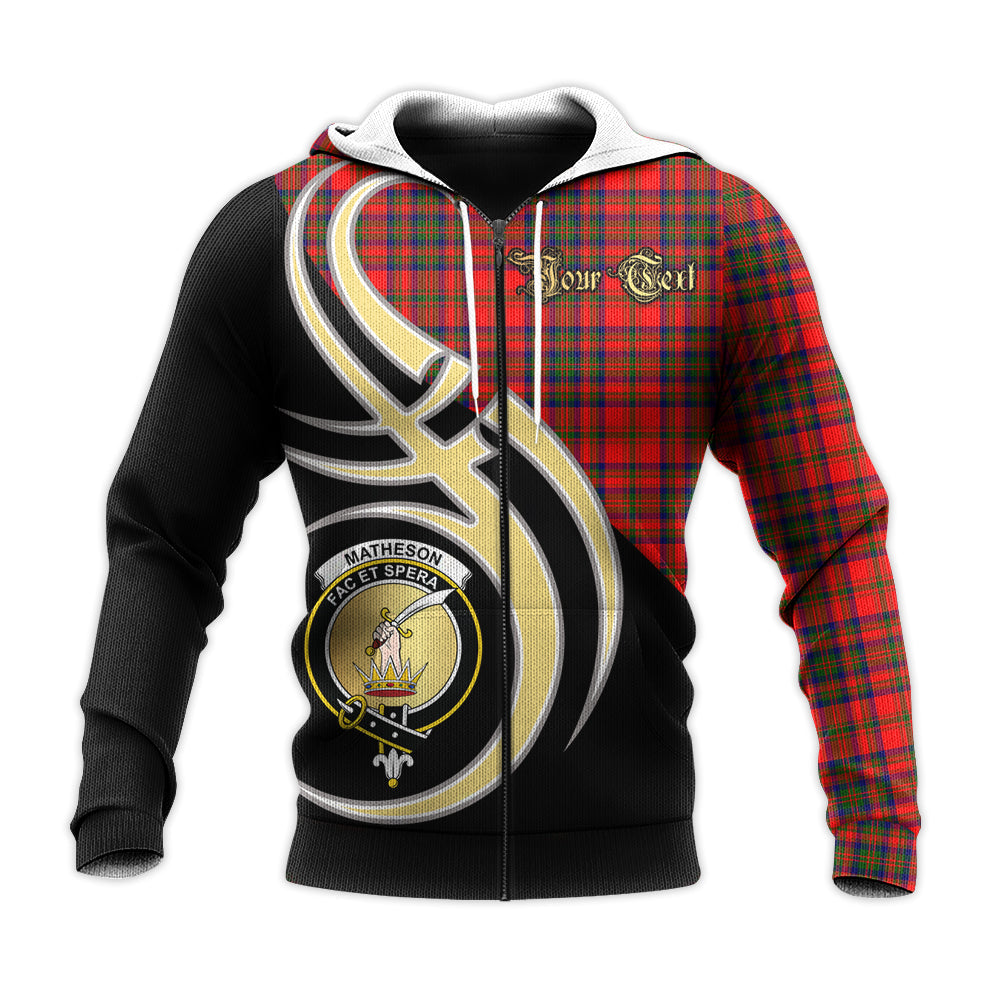 Printivon Matheson Modern Clan Believe In Me Crest Tartan Knitted Hoodie Custom Your Text