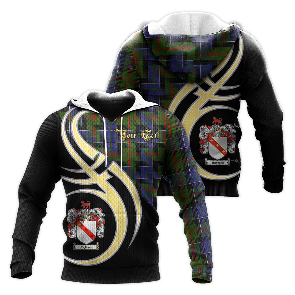 Printivon Mcfadzen 03 Clan Believe In Me Crest Tartan Knitted Hoodie Custom Your Text